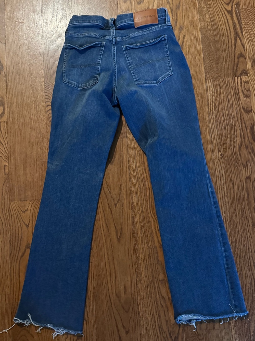 Lucky Brand Women's Dark Blue Boot Cut Jeans with Frayed Hem